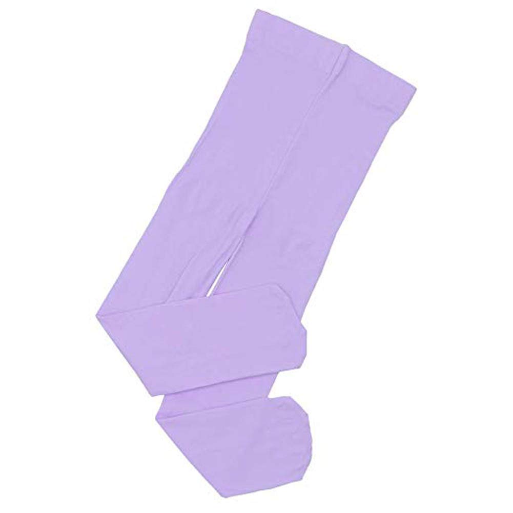 Whyme Baby 2 Pack Toddler Girls Pro Ultra Soft Stretchy Ballet Dance Tights Footed Casual School Uniform Solid Leggings Pants for 7-9T Kids Light Purple