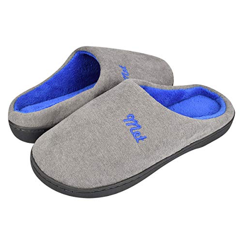 Tuopuda Hombres y Damas Caliente Zapatillas de Espuma de Memoria Zapatillas de Casa Zapatillas Mocasín con Forro Polar Zapatos de Interior Antideslizantes para Exteriores