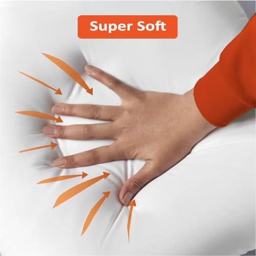 Image of Homerz Premium Gusset Cloud Pillow with Zipper for Height and Firmness Adjustment, 18x28 inch, Microfiber Fill (Set of 4)