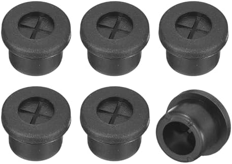 uxcell 6 Pcs Cable Cord Grommet, 1/2 Inch (12mm) Desk Grommet Flexible Rubber Grommets Wire Hole Cover Pass Through for Office Computer Desk Wire Organizer, Black