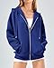 BTFBM Zip Up Hoodie Women Long Sleeve Sweatshirts Fall Outfits 2025 Oversized Hoodies Casual Fashion Jackets(Solid Royal Blue,X-Large)