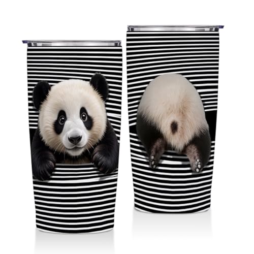 Panda Gifts for Women 20 oz Tumbler, Panda Insulated Travel Coffee Mugs
