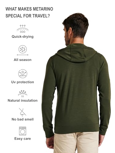 Merino Wool Jacket Men's Zip Up Hoodie Coat Long Sleeve Hooded Sweatshirt for Hiking,Hunting,Cycling,Sports2
