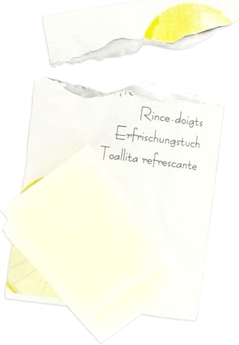 Fackelmann 236523 Lot de 30 rince-Doigts, lingettes rince Doigts, Senteur Citron, Lave-Mains, Papier, Aluminium, Blanc, 7 x 5 cm (Emballage lingette) - 5
