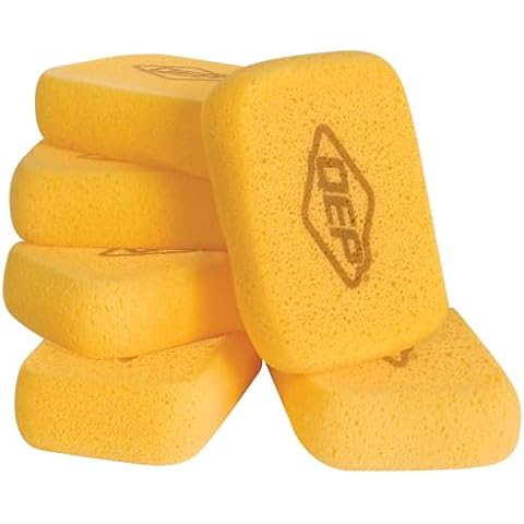 QEP 70005Q-6D 7.5 Inch x 5.5 Inch x 1.875 Inch Grouting, Cleaning and Washing Sponge, X-Large, 6-Pack, 6 Pack, Yellow, 6 Count Cover