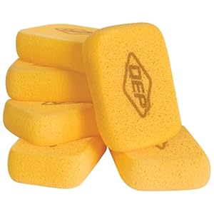 QEP 70005Q-6D 7.5 Inch x 5.5 Inch x 1.875 Inch Grouting, Cleaning and Washing Sponge, X-Large, 6-Pack, 6 Pack, Yellow, 6 Count