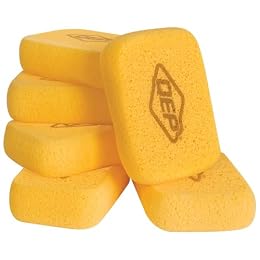 QEP 70005Q-6D 7.5 Inch x 5.5 Inch x 1.875 Inch Grouting, Cleaning and Washing Sponge, X-Large, 6-Pack, 6 Pack, Yellow, 6 Count