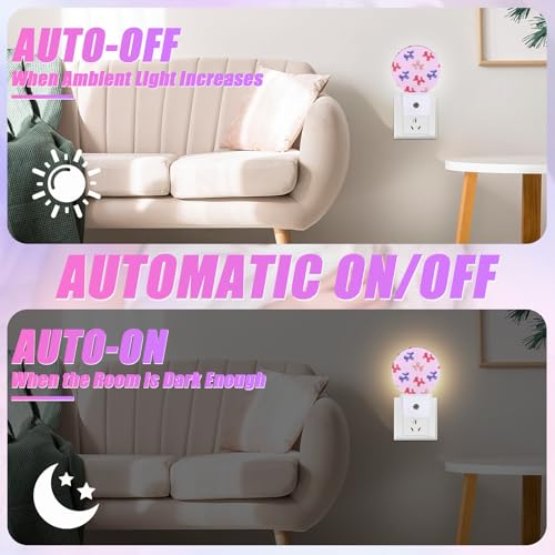Image of Balloon Puppy Night Light Dog Lover Night Lights LED Lamp Round Plug into Wall Nightlight with Dusk to Dawn Sensor Home Hallway Stairway Kitchen Decor