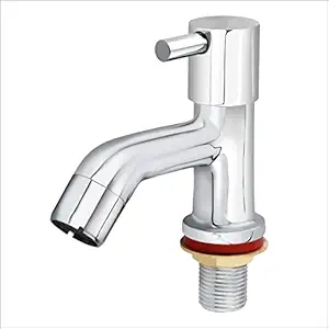 BANZER BFF1008 Brass Pillar Cock with Flange and Taflon Tape Chrome