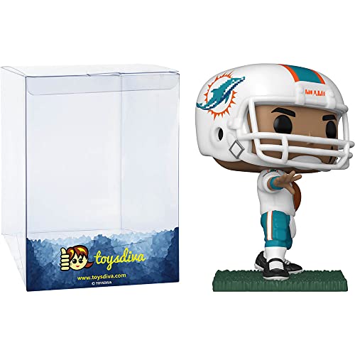 Tua Tagovail O A: P O P ! Football Vinyl Figurine Bundle With 1 Compatible 'Toysdiva' Graphic Protector (158-50096 - B)