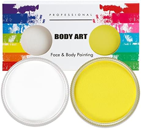 FLYISH DIRECT Face Paints for Children 2 x 30g, Large Professional Face and Body Paints Water Based Face Painting for Kid and Adults Carnival and Halloween, White Black