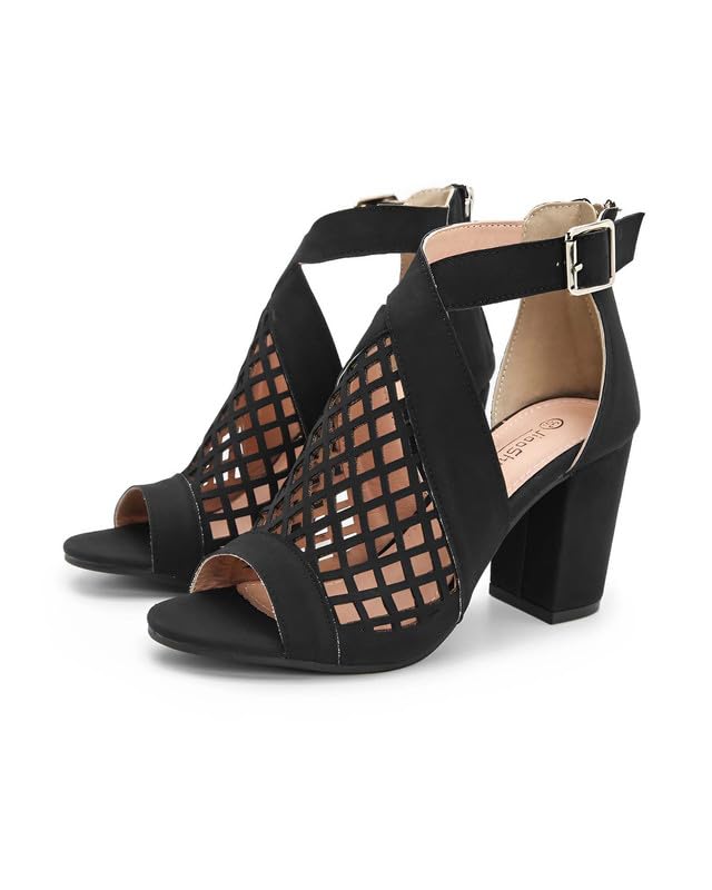 Sandales compensées à bout ouvert noir pour femme en taille 38