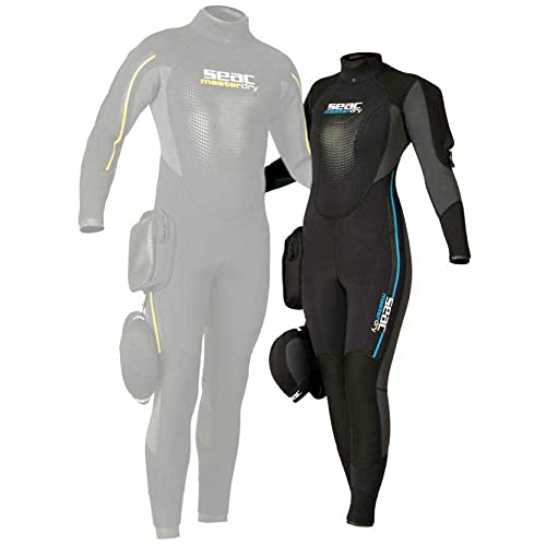 SEAC Masterdry Neoprenanzug für Damen, 7 mm, halbtrocken, Größe XS, Schwarz