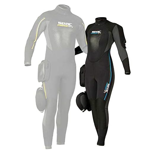 SEAC Masterdry Neoprenanzug für Damen, 7 mm, halbtrocken, Größe XS, Schwarz