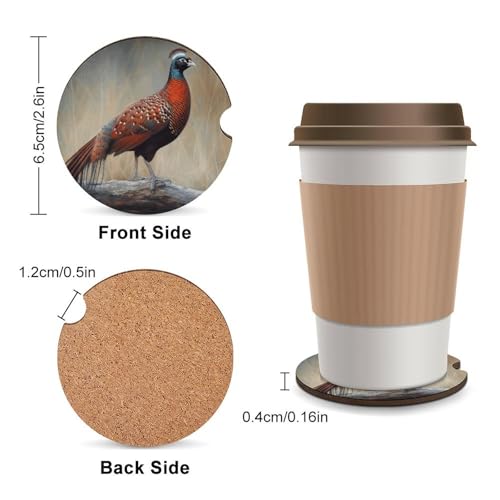 Portavasos de madera para coche, 2 unidades, diseño Red Pheasant miniatura 2