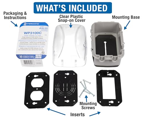 Intermatic WP3100C Weatherproof Electrical Outlet Cover - Extreme Temperature Resistance, Heavy-Duty Construction, Versatile Design & Multi-Configurable, Easy Install, Secure Fit for Outdoor In-Use - Thumbnail 6