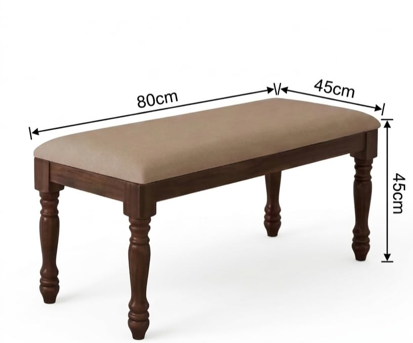 Image of Solid Sheesham Wood Dining Table Set, 4 Seater, with 2 Chairs and 1 Bench, Honey Finish, for Dining Room and Hotel