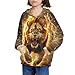 Zanxiantu Cool Lion Boys Hoodie for Kids Age 8-10 Fashion Sweatshirt Children Long Sleeve Hoodies for Child Fall Hooded Sweatshirts for School Outdoors Outfits with Kangaroo Pocket