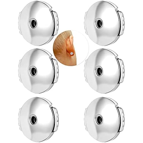 AoedeJ Stainless Steel Locking Earring Backs for Studs Locking Earring Backs Replacements Earrings Backs Secure Earring Backs for Studs (Silver) Cover