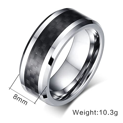Anillo de plata de tungsteno pulido de alta joyería para boda 6