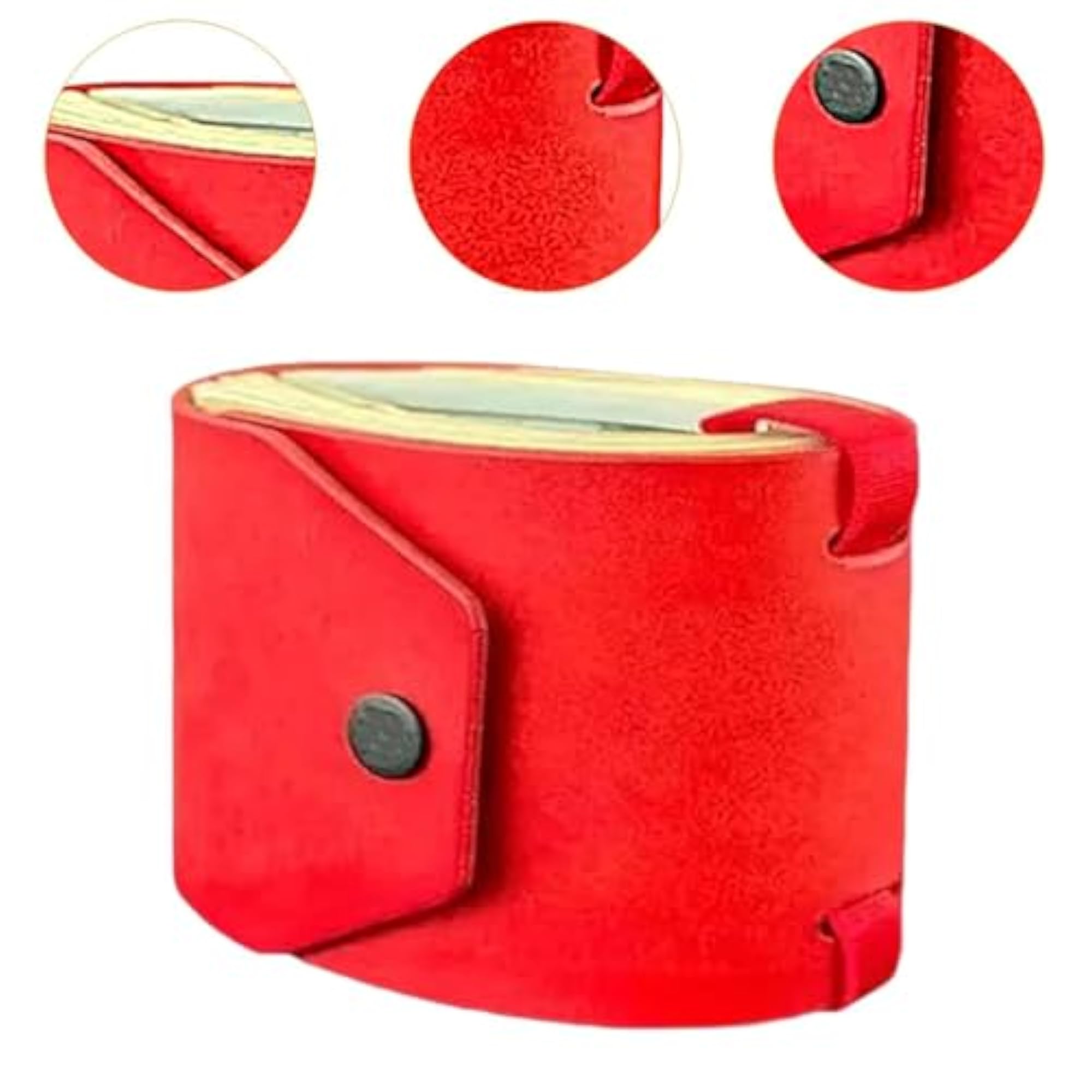 Cash Wrap Wallet with Clasp Pouch Organizer, Red
