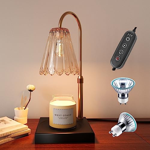 SESIIduo Candle Warmer Lamp, Dimmable Candle Warmer Lamp with Timer, Gifts for Mom, Electric Candle Lamp Warmer with 2 Bulbs, for Jar Candles