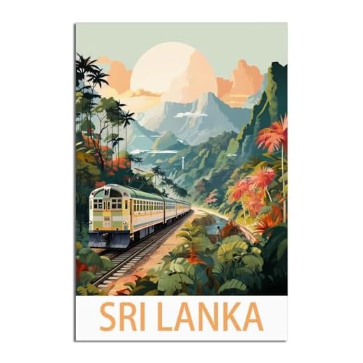 iPuzou Affiches de voyage vintage du Sri Lanka - 20 x 30 cm - Décoration murale - Impressions sur toile