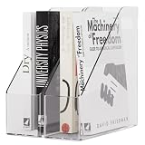ICCGBHGO Magazine Holder, Clear Plastic Vertical File Magazine Organizer, Desktop File Magazine Book Storage Shelf for Office Desk (2PCS), 10.6x9.8x3.1 Inch