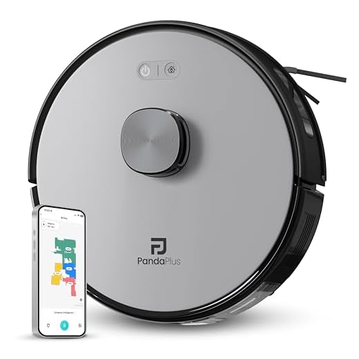 Robô Aspirador de Pó Inteligente AMG-R3 PRO 3 em 1 Varre, Aspira e Passa Pano com Mapeamento a Laser LDS, Compatível com Alexa e Google, Wi-Fi, App e Controle Remoto Panda Plus Bivolt (Cinza)