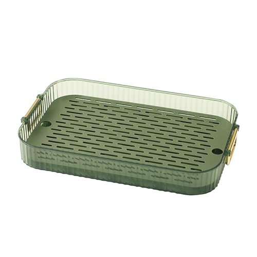 Bandeja de drenaje de doble capa SIXRUN con base portátil para juego de té y platos 6