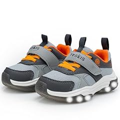 Light Grey Orange Light Up Sneakers