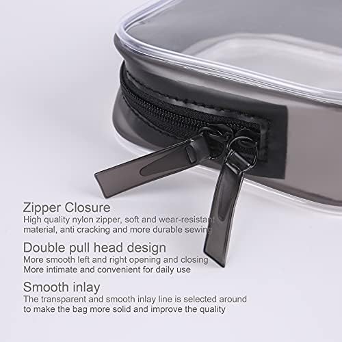 3 Pack Clear Toiletry Bag,Cosmetic Storage Bag,TSA Approved Airline Compliant Bag,Travel Makeup Bag, Packing bag for Business Trip(BLACK) 3 3 Pack Clear Toiletry Bag,Cosmetic Storage Bag,TSA Approved Airline Compliant Bag,Travel Makeup Bag, Packing bag for Business Trip(BLACK)