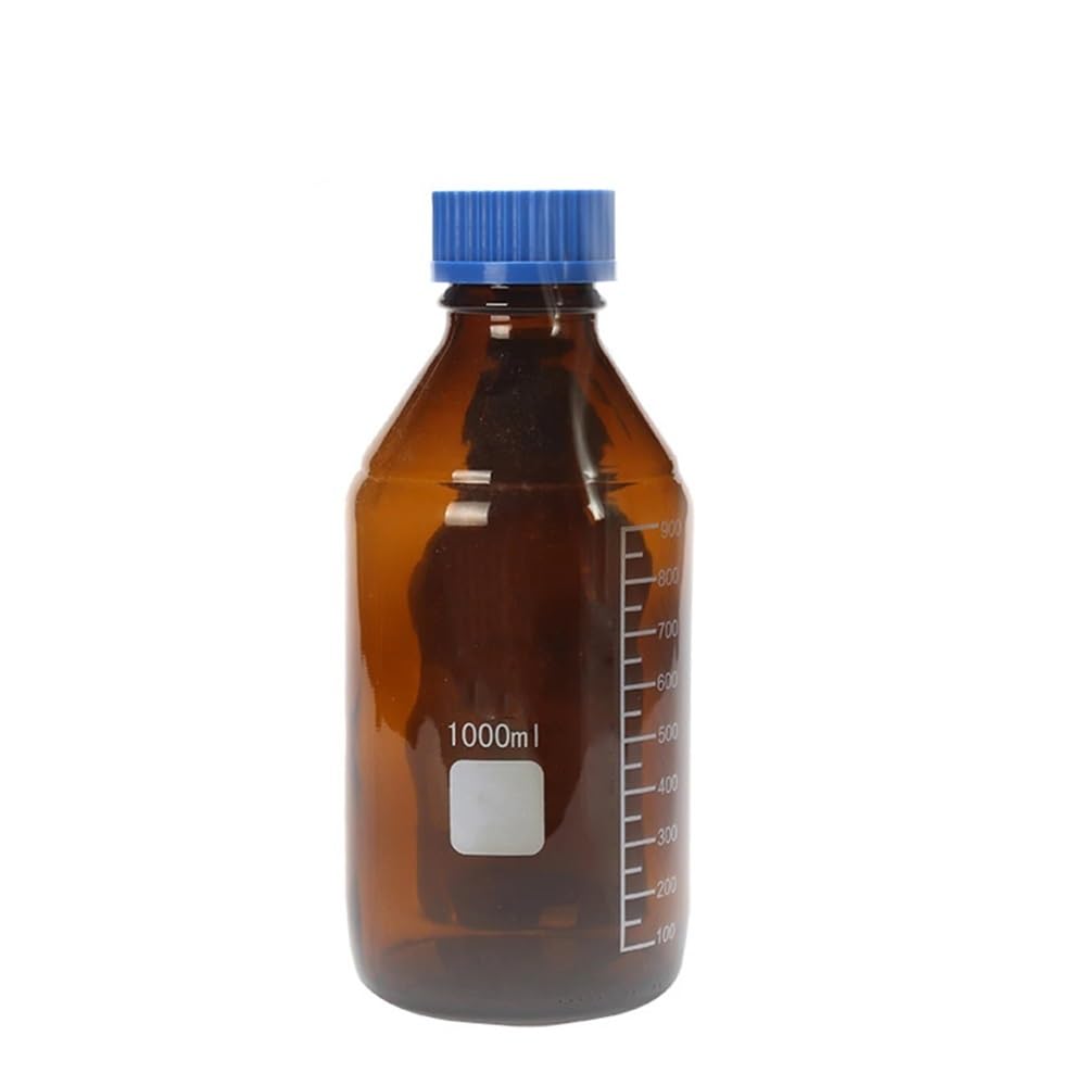 Laborglas Reagenzflasche Schraube Labor Braun Kolben Gefäß(1000ml)