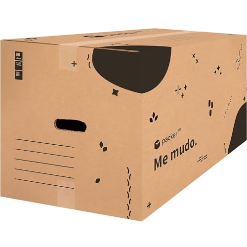 packer PRO Lot de 10 Boîtes en Carton pour Déménagement et Rangement avec Poignées, Carton Ultra Résistant, 600 x 400 x 400 mm
