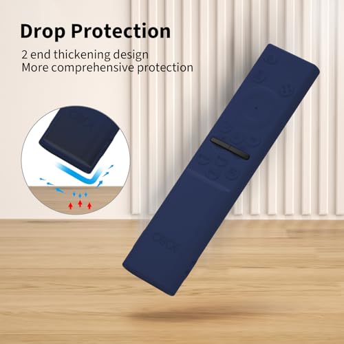 Image of Samsung QLED TV Remote Cover - Silicone Full Wrap Protective Case with Loop (H-Dark Blue) - Compatible with Samsung Smart TV Remote BN59-01311