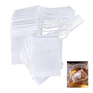 Wegwerp Theezakjes, Biluer 400PCS Theezakjes Lege Thee Filterzakjes Thee-eizakjes Trekkoord Zelfvulling Theezakjes Niet…