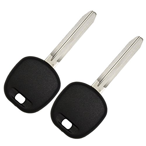 Keyless2Go 2 New Uncut Replacement Transponder Ignition Car Key for Select Toyota Vehicles