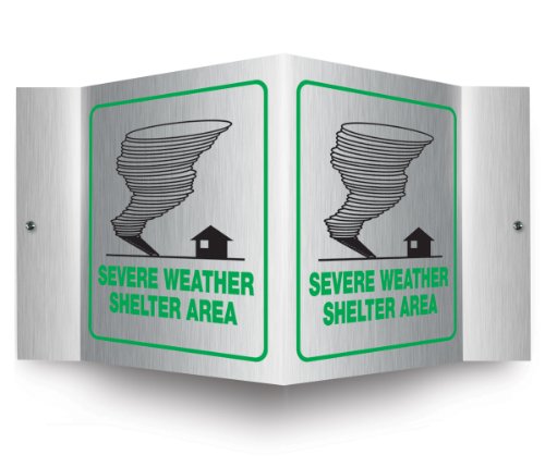 AccuformNMC PSM321 Projection Sign 3D, Legend "Severe Weather SHELTER Area"