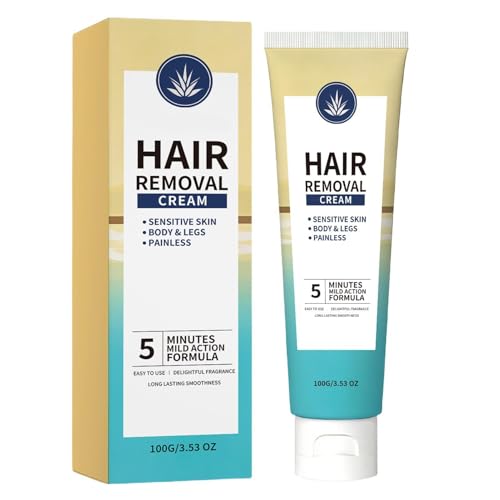 Haarentfernungscreme 100 g, nicht reizender Körperbalsam, Hautpflege, sanfte Haarentfernung, Anwendung im Bikini, Intimbereich, Beine, Achselhöhlen, Arme, geeignet für Frauen und Männer,