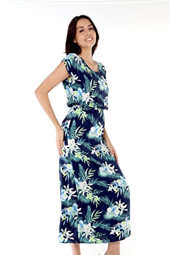 Image of Family Matching Hawaiian Clothes, Orchid Breeze Navy | Lightweight 100% rayon • Family matching outfits • Beach vacations • Luaus • Cruises • Family photos