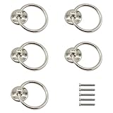Ulifestar Kitchen Cabinet Handles, Metal Drawer Rings Pulls,Single Hole Cabinet Handles and Knobs,Bathroom Cabinet Hardware with Installation Screws (Silver)