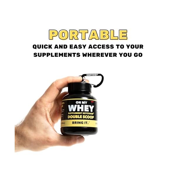 Protein Shaker Bottle With Supplement Keychain Container - BPA Free, Reusable Shaker Cup for Active Weight Lifters and Fitness Enthusiasts - Cute, Fun, and Convenient Design - OnMyWhey - Image 5