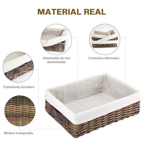 La Mejor comparativa de Cestas tejidas para almacenamiento en baño los más solicitados. 9 Imagen adicional