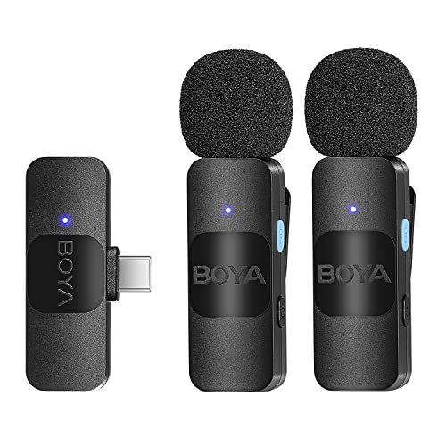 Boya Wireless Lavalier Microphone For Android Phone Plug Play Usb Clip On Microphones Noise Cancellation Omnidirectional Mini Cordless Lapel Mic For Video Recording Interview Youtube Streaming #TOP12