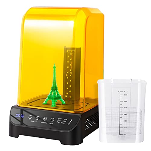 GIANTARM Geeetech Máquina de Lavado y curado 2 en 1,para Limpiar y Curar Modelos Impresos en impresoras de Resina 3D,con Pantalla Anti-Ultravioleta y función de detección Inteligente Cover