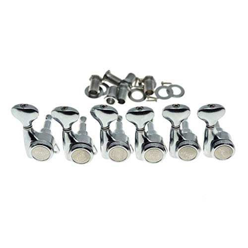 18:1 Gear Ratio Guitar Locking Tuners Locking Machine Heads Locking Tuning Keys Pegs for Strat/Tele/LP/SG most Electric/Acoustic Guitars Chrome