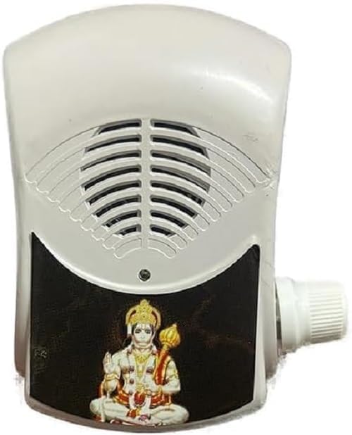 Electric Hanuman Chalisa & Gayatri Mantra Continuous Spiritual Chanting Mantra Pooja Box 2-in-1 Plug & Play Devotional Bell for Home, Festivals, Meditation Push Button for Mantra Change (Pack of 1)