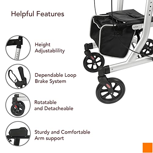 Sylvan Upright Walker With Seat For Seniors, Rollator Walker With Seat, Stand Up Walker, Rolling Walkers For Seniors With 22” Wide Seat, Upright Walkers For Senior With Seat And Armrest #TOP5