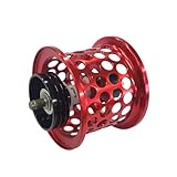 VISPREA ベイトリール 替えスプール 金属製 浅溝スプール ダイワ DAIWA に適合する と互換性のある スティーズ STEEZ ジリオン ZILLION SV モアザン MORETHAN PE リョウガ RYOGA 用の 互換品 シャロースプール ベイトフィネススプール 改装 交換用 超軽量 リールパーツ YU274N (赤色)