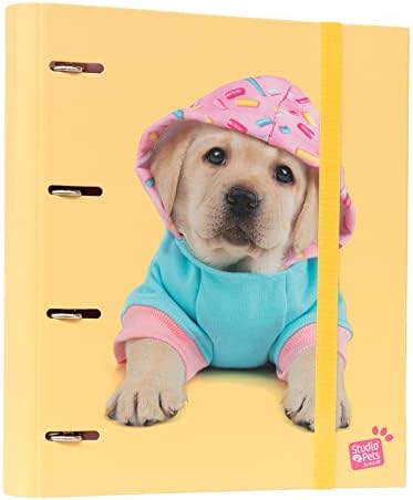Erik Official Studio Pets Dogs 4 Ring Binder - A4 Folders Ring Binder - 10.6 x 12.6 inches / 27 x 32 cm - A4 Ringbinder - 4 Ring Binder A4 - Cute Stationery